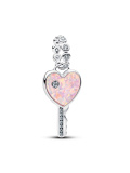 Pandora Opalescent Heart Key Dangle Charm