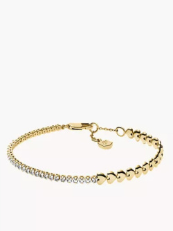 Sutton Love-All Gold-Tone Brass Heart Link Tennis Bracelet