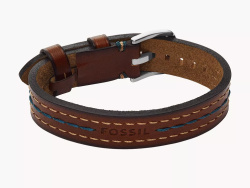 Everett Armband aus braunem Leder mit Ziernähten Everett Armband aus braunem Leder mit Ziernähten