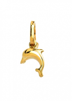 Kinderanhänger Springender Delfin in Gelbgold 375