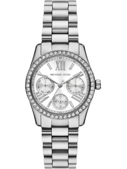 Michael Kors Lexington Lux Day Date Silbrig