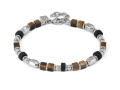 Nomination Instinctstyle Infinity Armband, Tigerauge und Achat schwarz, 22 cm