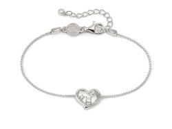 Nomination Dreams Beats Armband, Herz, CZ weiss, 18 cm