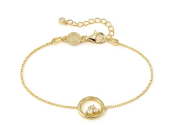 Nomination Dreams Beats Armband, Kreis, CZ weiss, 18 cm, vergoldet
