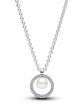 Pandora Halskette Treated Freshwater Cultured Pearl & Pavé