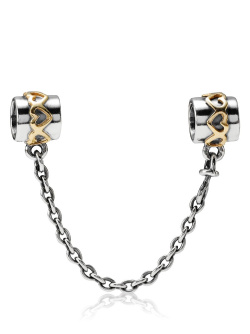 Pandora Hearts Silber und Gold 14 Karat Sicherheitskette