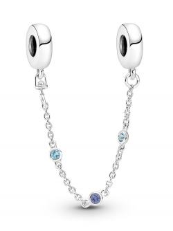 Pandora Sicherheitskette Blaue Steine