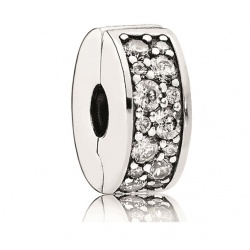 Pandora Clip PAVÉ Glanz Weiss