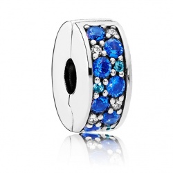 Pandora Clip PAVÉ Glanz Blau