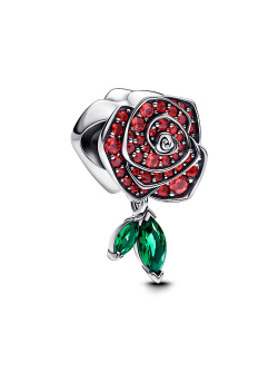 Sparkling Rose in Bloom Charm
