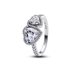 Sparkling Halo Heart Ring