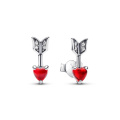 Stud Earrings Arrow & Murano Glass Heart