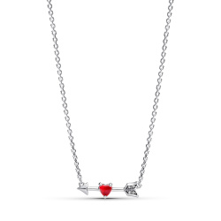 Pandora Necklace Heart with pendant Arrow & Murano Glass
