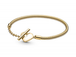Pandora Armband Shine Snake Chain T-Bar Herz