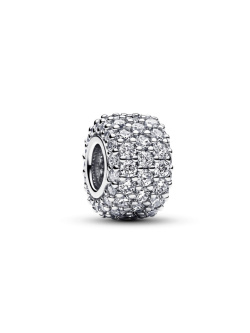 Pandora funkelndes dreireihiges Pavé-Charm