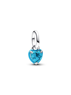 Turquoise Coloured Heart Mini Dangle Charm Turquoise Coloured Heart Mini Dangle Charm