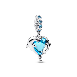 Pandora Blue Murano Glass Dolphins Dangle Charm Pandora Blue Murano Glass Dolphins Dangle Charm