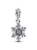 Pandora Sparkling Opalescent Snowflake Double Dangle Charm