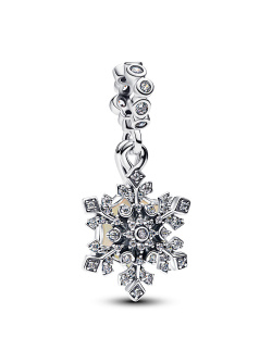 Pandora Sparkling Opalescent Snowflake Double Dangle Charm Pandora Sparkling Opalescent Snowflake Double Dangle Charm