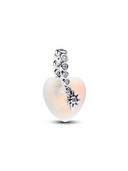 Pandora Sparkling Shooting Star & Heart Dangle Charm Pandora Sparkling Shooting Star & Heart Dangle Charm