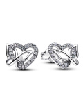 Entwined Heart & Butterfly Stud Earrings