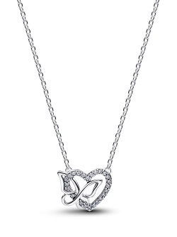 Pandora Entwined Heart & Butterfly Pendant Necklace