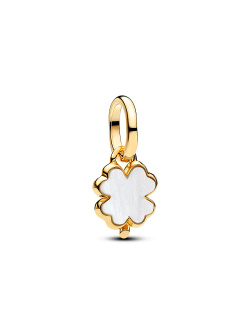Pandora White Lucky Clover Dangle Charm