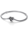 Pandora Moments Schlangen-Gliederarmband mit Funklendem Unendlichkeits-Herzverschluss