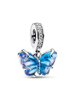 Pandora Moments Blauer Murano-Glas Schmetterling Charm-Anhänger