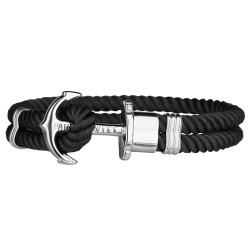 Paul Hewitt Armband Anker in schwarzem Nylon