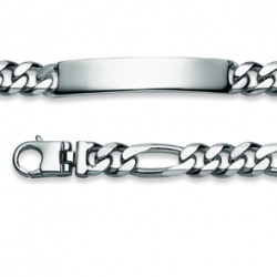 ID-Bracelet Figaro 8.0mm Silber 925