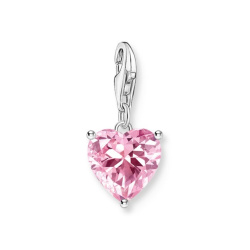 Thomas Sabo As We Love Charm-Anhänger Herz mit pinkfarbenem Stein Silber