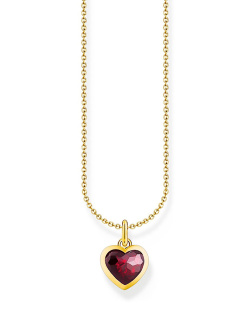 Thomas Sabo Halskette mit rotem Herz-Anhänger vergoldet Thomas Sabo Halskette mit rotem Herz-Anhänger vergoldet