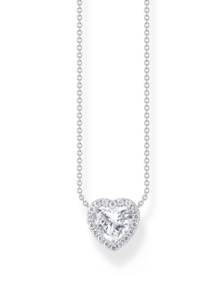 Thomas Sabo Kette mit Halo-Anhänger in Herzform Silber