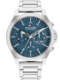 Tommy Hilfiger Lance Day Date Silber / Blau