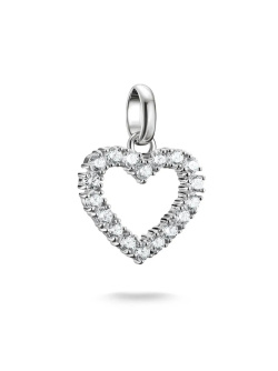 Thomas Sabo Charm-Anhänger Herz mit weissen Steinen