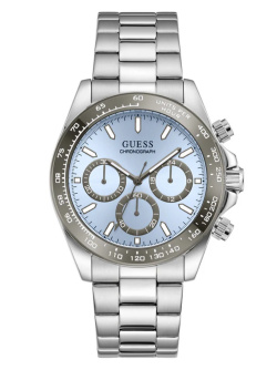 Herren Uhr mit Chronograph hellblau