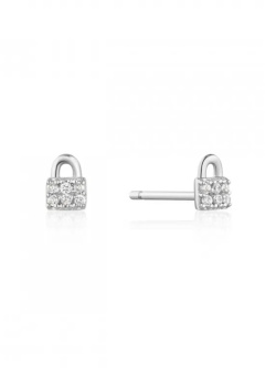 Ania Haie Silver Padlock Sparkle Ohrstecker