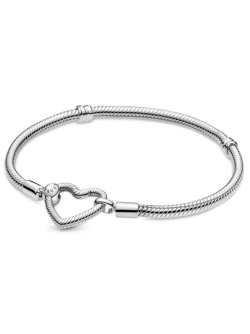 Pandora Moments Herzverschluss Schlangen-Gliederarmband